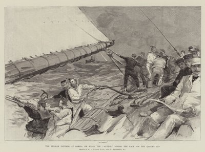 The German Emperor at Cowes, on Board the Meteor During the Race for the Queen